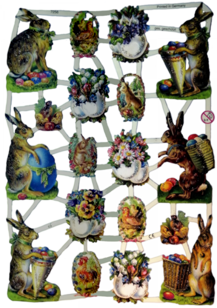 Glanzbilder mit Glimmer Ostern 7256